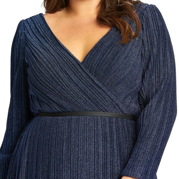 NEW Mac Duggal 48892 SHIMMERING V-NECK LONG EVENING GOWN PLUS 18W - Picture 2 of 10